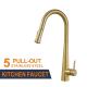 Mixer Stainless Steel Kitchen Faucet Hot Cold Gold Pull Out