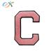 Double Layer Towel Embroidery Chenille Custom Pink Letter Patches