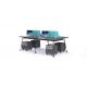 modern fashion El level MFC commercial furniture--4 seats clusters desk 2020 hot sale