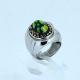 Fashion 316L Stainless Steel Casting Clay CZ Stones Ring LRX381