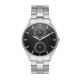 Mens brushed stainless steel 5atm water resistant with silver steel chain strap