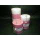 100% palm wax 2 color tones scented pillar candle with pearl and printing