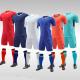 Casual Custom Plain Soccer Jerseys Breathable Blue White Orange Football Jersey Set