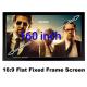 160 Fixed Frame Screen With Black Velvet And Aluminium 16:9 Format Matt White 3D Screens
