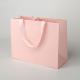 200gsm Paper Custom Made Shopping Bags Pink Paper Retail Bags With Ribbon Handle Logo