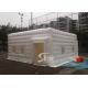 6x6m small white pvc inflatable cube tent with removable windows on 4 sides