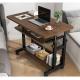 Wooden Living Room Event Table with Rustic Brown Finish and Height Adjustable Feature