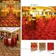 Custom cut pile printed red nylon carpet for banquet hall