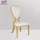Netflix Style Gold Stainless Steel Banquet Wedding Chair Heart Shaped Backrest Hotel