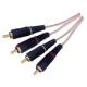Gold plated Connector Clear PVC Blue Colour 2RCA to 2RCA Video cable  1.0Meter