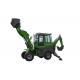 CE Approved Excavator Backhoe Loader 4WD Backhoe Wheel Loader Green Black