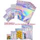 Holographic Gripseal Resealable Bags Foil Pouch Ziplock Bags For Party Favor Food Storage