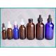 Boston Round Blue / Amber Glass Dropper Bottles With Childproof Droppers