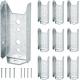 Wood Rail Fence Bracket Kit 10 Pack Metal 2x4 Includes Galvanized Screws