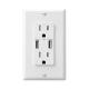Tamper Resistant Fast Charging USB Socket Wall Mounted 15A 120V