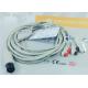 Generic AAMI 6 Pin 3 Lead Ecg Cable , Grabber AHA Ecg Cables And Leadwires