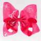 Big Hair Bow Ribbon Rose Red Color 100% Polyester Material 4 Inch Width