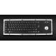 392x110mm Stainless Steel Metal Keyboard With Trackball USB PS2 Port