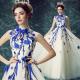 Blue Plum Blossom Organza And Tutu A-Line Gorgeous Evening Dress TSJY105