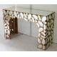 Gold Pebble Design Mirrored Console Table Strong Structure Long Life Span