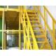 Modern Yellow Square Tube FRP Handrail For Industrial Safety Accessibility