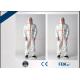 Lightweight Disposable Hooded Coveralls , Fluid Resistant Disposable Protective Gowns