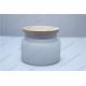 frosted glass jar with wooden lid for wholesale