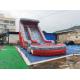 Commercial Inflatable Water Slide Pool Double Lane Dark Red Grey Color