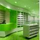 Fashionable Pharmacy Display Cabinet , Green Retail Pharmacy Shelving Multi Combination
