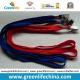 Plain blue red double cotton lanyard with nickle plated bulldog clip and crimp withou printing
