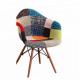 Patchwork Armchair Style Dining Chairs For Living Room / Meeting Room