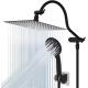 Wall Mount Rainfall Shower Set with Handheld Shower Head Combo and Matte Black Finish