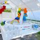 Popular All White Soft Play Playground Equipment With Fence And Round Ball Pit
