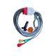 Compatible Bionet 3 lead ECG cable with snap end, IEC, for BM5, red connector