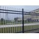 Square Tube Outdoor Security Fencing Heat Treated , Steel Picket Fence Panel