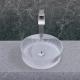 1 Hole Glass Wash Basin 395*395*120mm Bathroom Countertop Mounted Glass Vessel Sinks