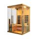 Luxury Solid Wood Infrared Steam Combination Sauna With 3 Tempered Glass Walls