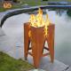 Square Round Burning Corten Steel Bowl Portable Outdoor Garden Patio Fire Pit Table