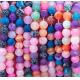 Rainbow Weathered Agate Loose Bead Strands Semi Precious Stone Matt Frosted Cracked Agate for DIY Jewelry Making