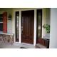 Home Frame Solid Wood Main Door , Carved Double Doors With Decorative Grilles