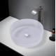 Cylinder Shape Glass Wash Basin With Center Drain Location Acid Matt Glass Vessel Basins