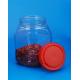 Food Grade Clear Plastic Jars With Screw Lid 71 * 71 * 123MM Outside