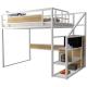 Apartment 1800*1800*2000 Single Wooden Children Plywood Loft Bed with Drawers Stairs