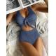 Ladies One-Piece Swimsuit Sexy Color  Bikini Hot Spring Swimming Dress Woman tie style bikni summer swimsuit  new style