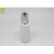 1OZ White Round Glass Mini Essential Oil Bottles With Silver Push Button Dropper