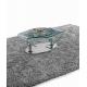 Glass Spinning Table Stainless Steel Base Coffee Side Table OEM