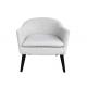 Curved Fabric Arm Chair Contoured Removable Seat Cushion Light Gray Armchair