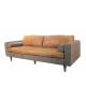 L224cm Three Seater Leather Couch Vintage Leather Sofas For Hotel Office