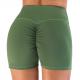 Durable Green 90 Polyester 10 Spandex Stretchy Yoga Shorts