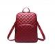 PU School Bags Rhombus Lattice Immitation Leather  Women Backpack